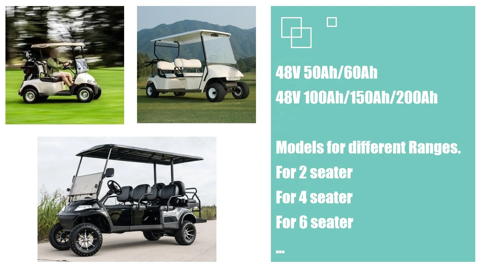 48v 100ah Lithium Battery for 6 Seat Lifted Electric Hunting Golf Cart Hot Sell