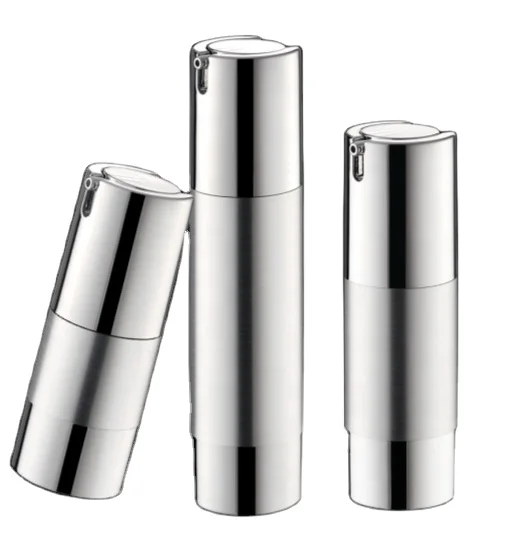 
15ML 30ML 50ML 100ML Aluminum Airless Bottle Silver Round Bottle 30ml airless pump bottle 