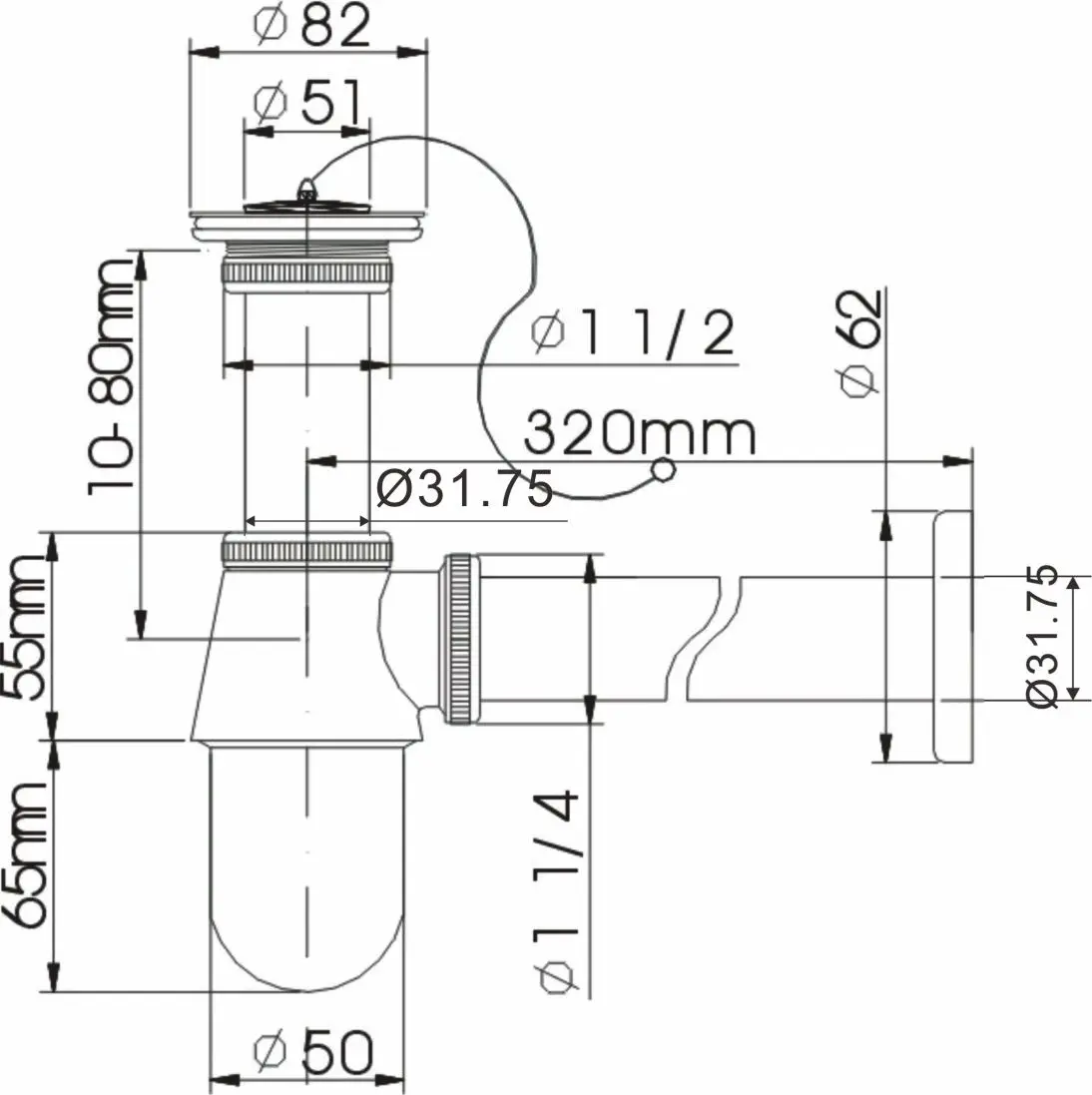 Factory direct sales of all copper wall-mounted drainer water bottle orchid drainer spacer pot chrome plating P trap