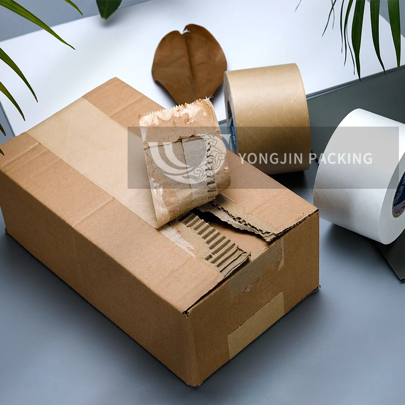 Eco Friendly Packaging Brown Kraft Paper Tape Water Activated Paper Adhesive Tape