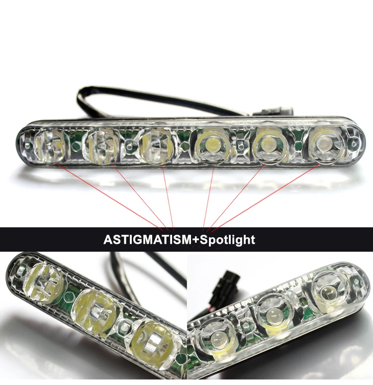 Auto 6 Led Daytime Running Lights Driving Lamp Universal Fit Led Car Fog Light