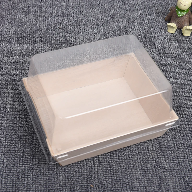 Customized Logo Ladder Shaped Wooden Bento Box Sushi Tray Container