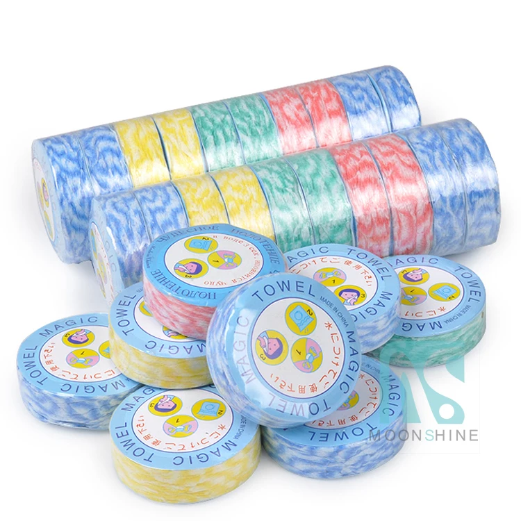 100% rayon non woven compressed towel and magic wipe for Korea market