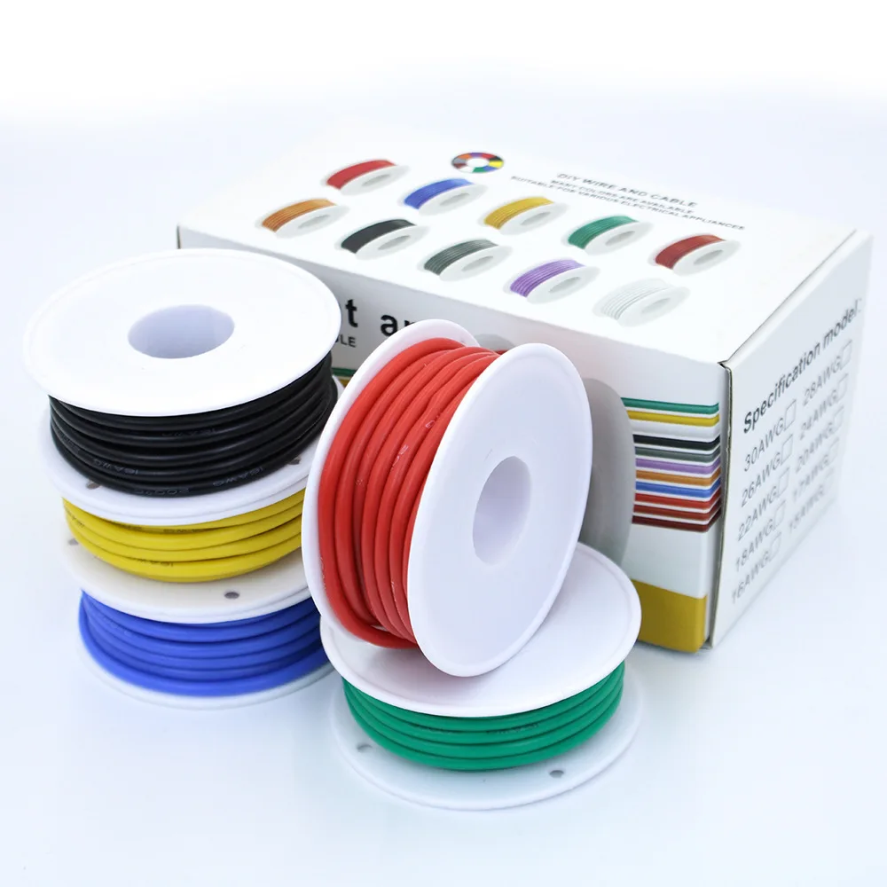 Boxes Package 5 Rolls 16AWG High Quality Insulated PVC Electronic Wire Set Hook up Wire Kit for Sale