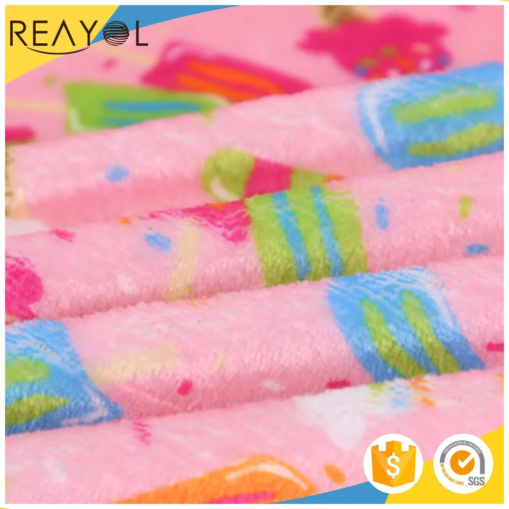  Китайские товары мягкая тканая 100% Полиэстеровая норковая короткая плюшевая ткань с принтом для игрушек