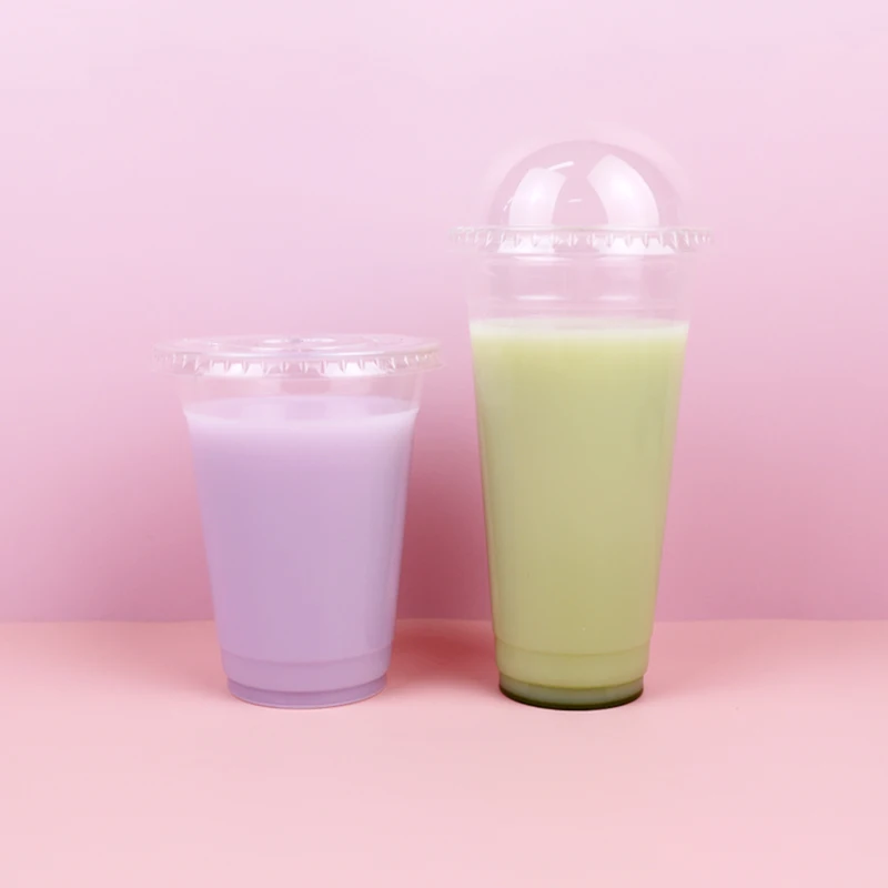 
Custom Printing Logo 90mm 95mm Cold Drink PET Plastic Cup with Lid 