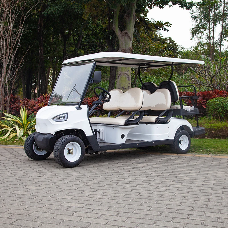 Good Price 6 Seats 4+2 Seats Passengers 4 Wheel Rain Covered Fast Charging Electric Golf Cart With Golf Basket