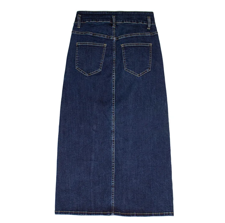 Blue Team | custom Women Fashion Denim Pencil Skirt High Waist Blow Knee Button Blue Jeans Skirts For Wholesale
