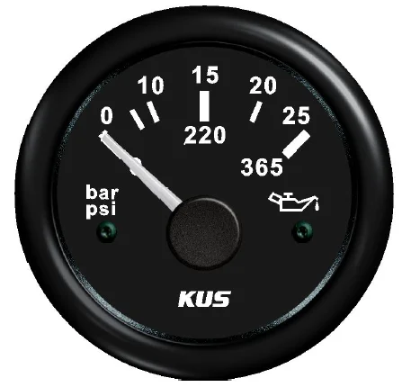 52mm oil pressure gauge, marine gauge, oil gauge 0-25bar