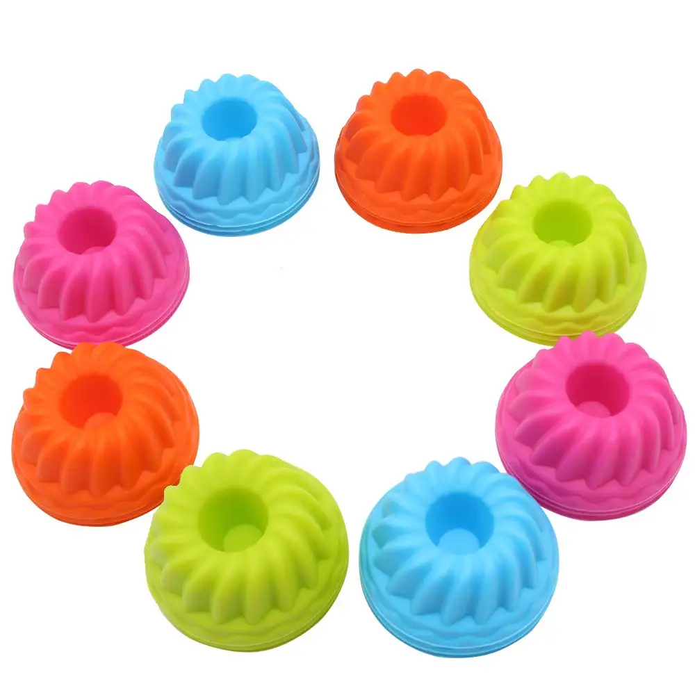 Round silicone rubber cake mold making soap ice cream fondant 3d mould for baking