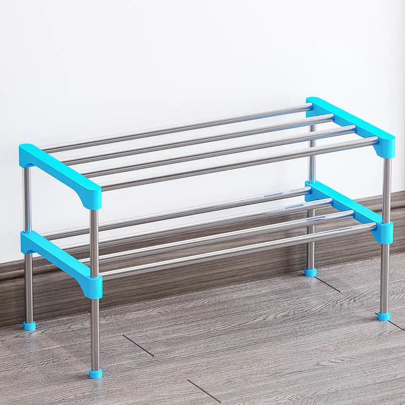Wholesale Scarpiera Simple Galvanized Shoe Rack Stand DIY Stackable Metal Shoe Rack Entrance Floor Shoe Storage Rack