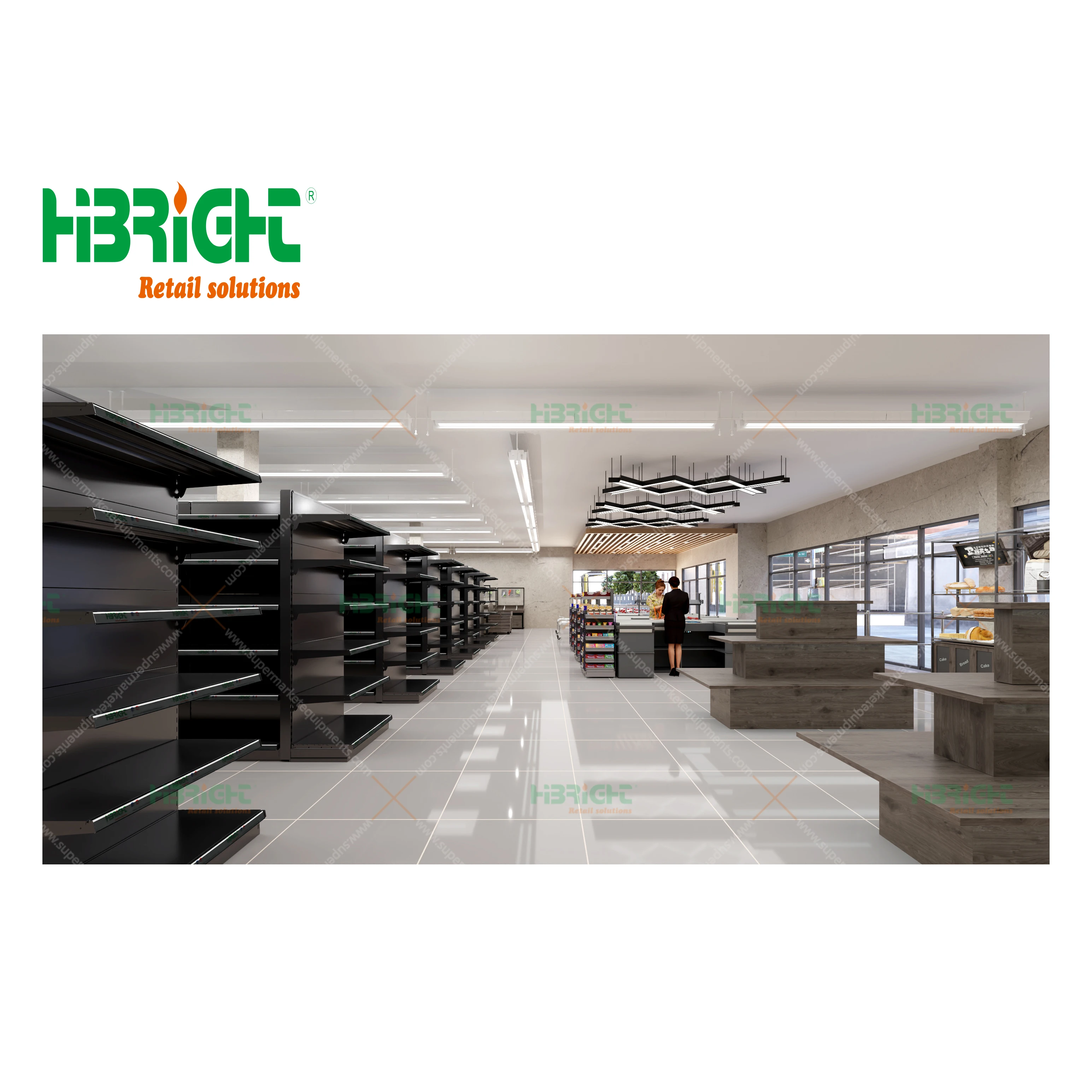 Commercial Supermarket Equipment Shelves Display Retail Solution Layout Design