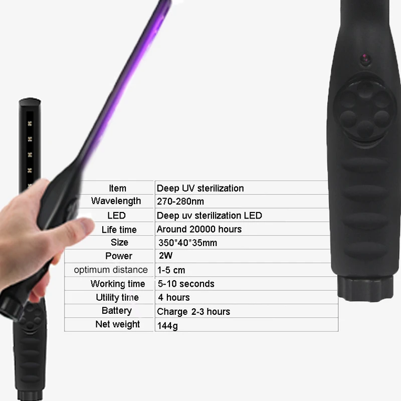 Portable USB Charging UV disinfection lamp ultraviolet sterilization light germicidal lamp