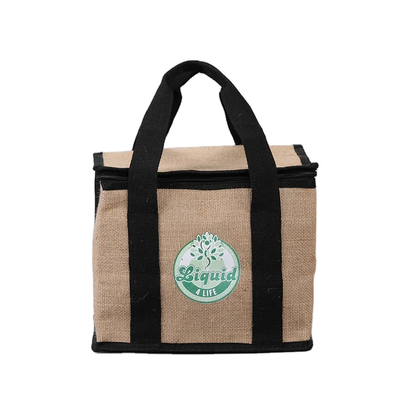 New Wholesale Bento Linen Bags Printed Logo Cooler Bag Handbags Outdoor Barbecue Travel Picnic Food Insulation Bags