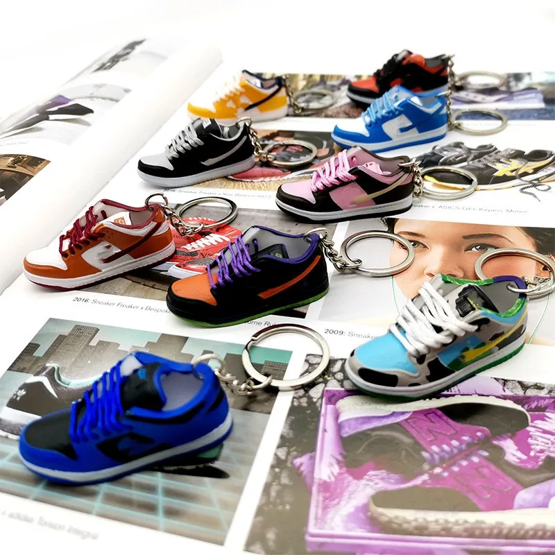 Wholesale Basketball 3d Mini Sneakers Aj Shoes Rubber PVC Jor dan Shoe Keychain Model Cute Keychains