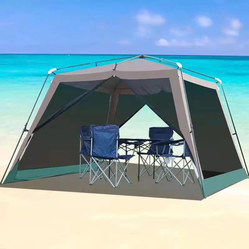 
5-8 Man automatic frame Large camping barbecue awning arbor Outdoor Folding Instant Screened Canopy Tent 