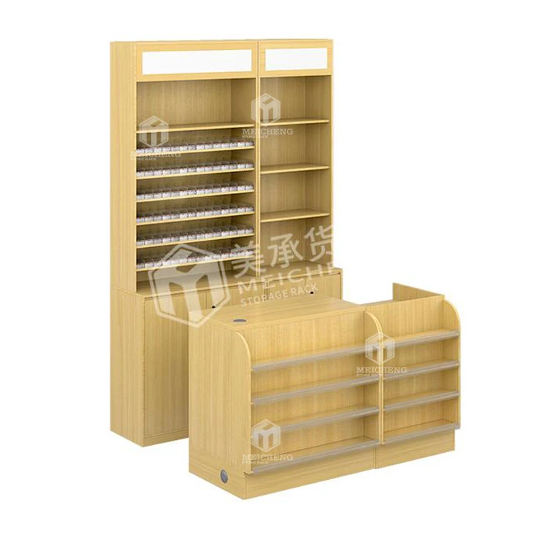 Meicheng Hypermarket Convenient Checkout Counter Cash Table Dimension Cashier Table