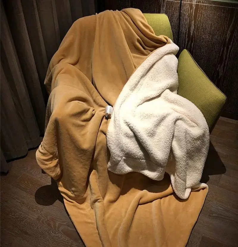 
Twin Size Warm Reversible Plush Double Layer Custom Sherpa Luxury Throw Blanket 