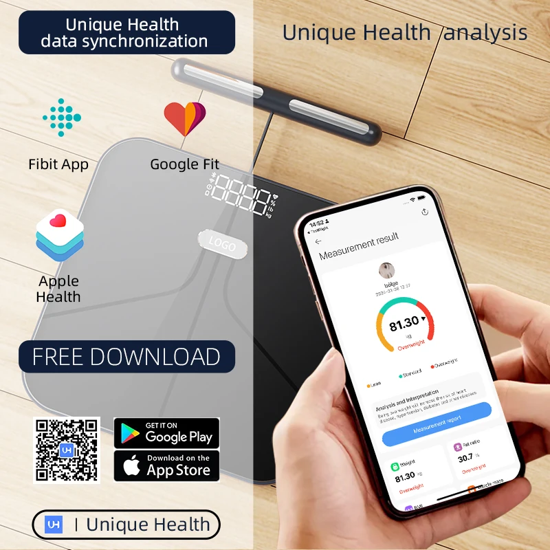 Electric Weight Scale Smart Body Fat Portable Weighing Digital Scale 180kg Bathroom Scales Machine