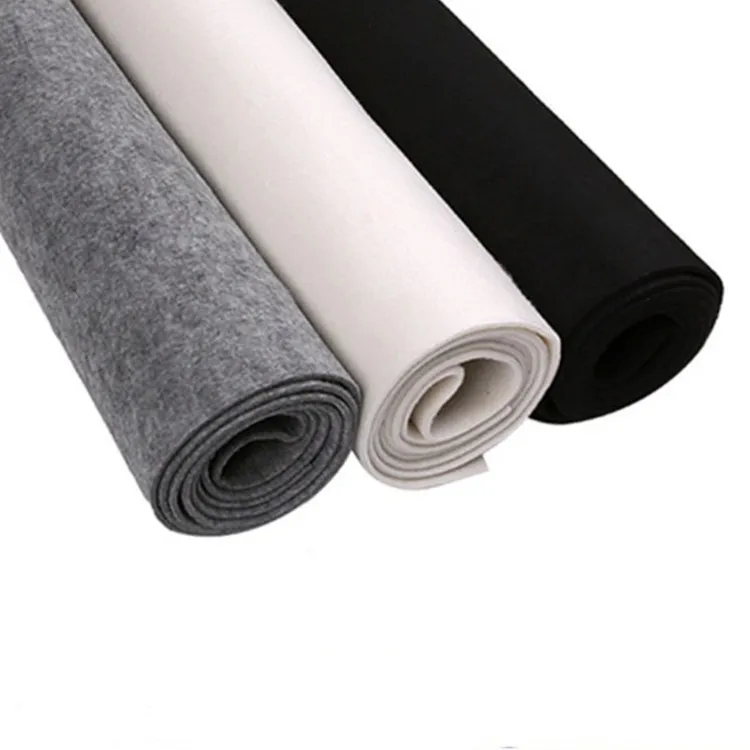 GRS soft felt cloth 1mm 2.5mm, 4mm thick needle-punched non-woven RPET soft felt cloth.