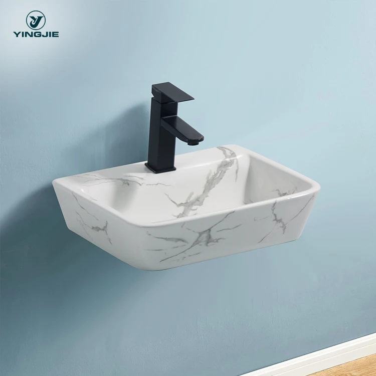 Ceramic Sanitary Ware Products Wall Hung Bathroom Space-saving Wash floating wall mounted luxury basin