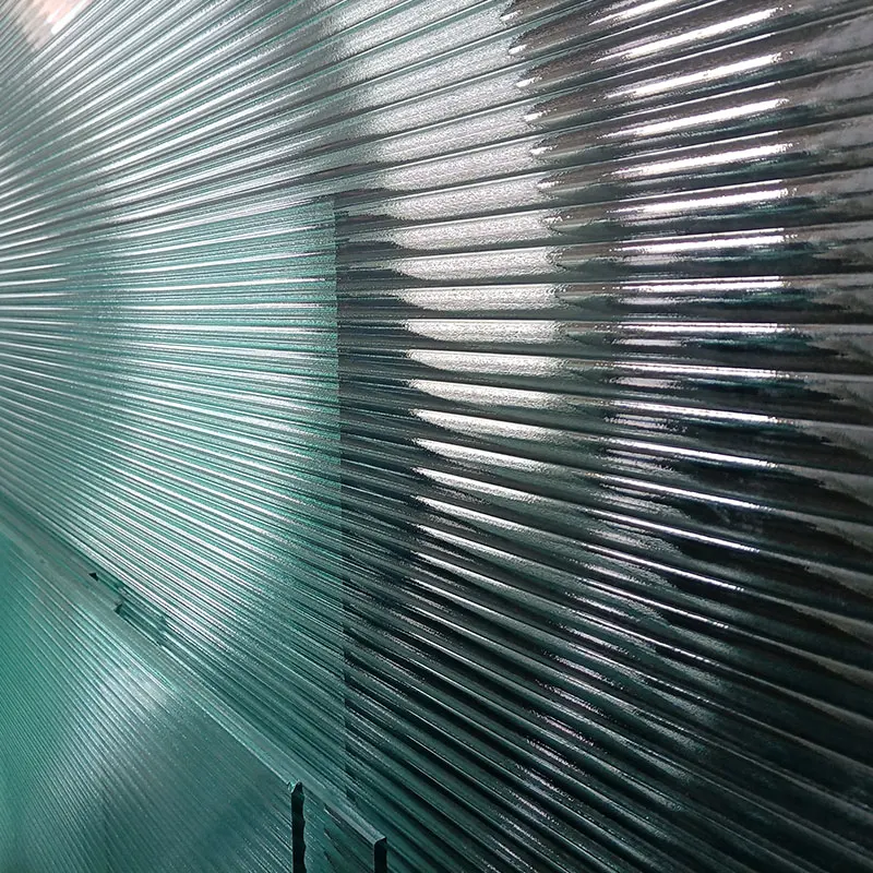 Clear Moru Pattern Fluted Textured Glass 4mm 6mm 8mm 10mm Thickness for Bathroom Hotel Hall Decoration 3mm Solid Structure