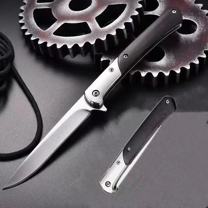 TLDG29 High Hardness Outdoor 440C Steel EDC Pocket Knife Light Weight G10 Handle Camping Knives Self Defense Hiking Fishing