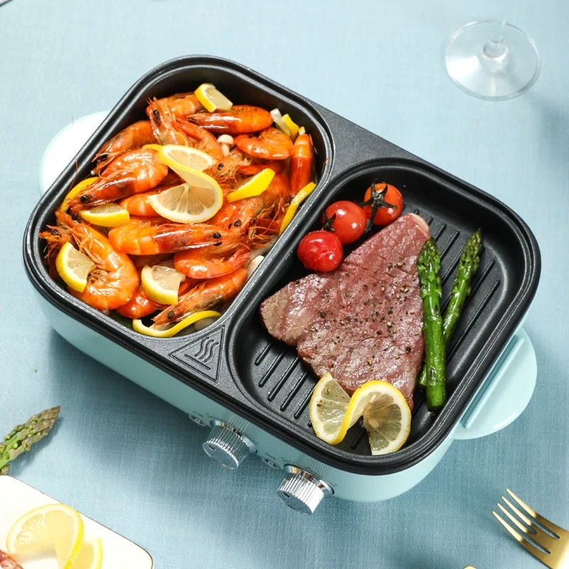 
Electric Smoke Less Grill Portable Electric BBQ Hot Plate Indoor Korean Customized Hot Pot with Grill frying pan 