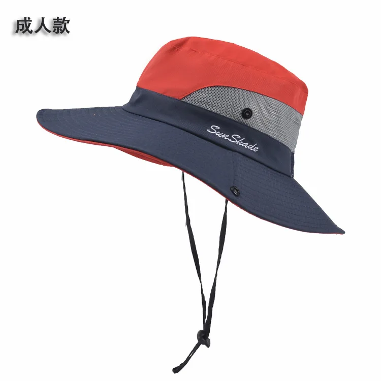 Wholesale parents and kids set sunhat Outdoor Running Visor Sun Hats Summer Sunhat Women Travel Raffia Empty Top Straw Hats