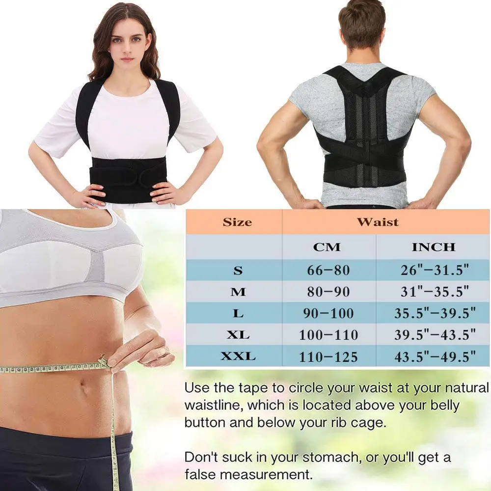 Back Waist Support Belt Posture Corrector  Lumbar High Quality Male Corset For Posture