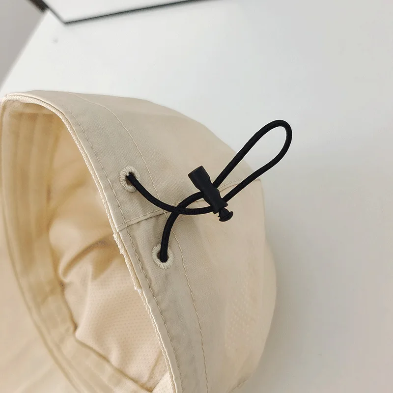 New Summer Bucket Hat Quick-dry Adjustable Men Outdoor Fishing Hiking Beach Hats Mesh Breathable Anti UV Sun Wind Rope Cap