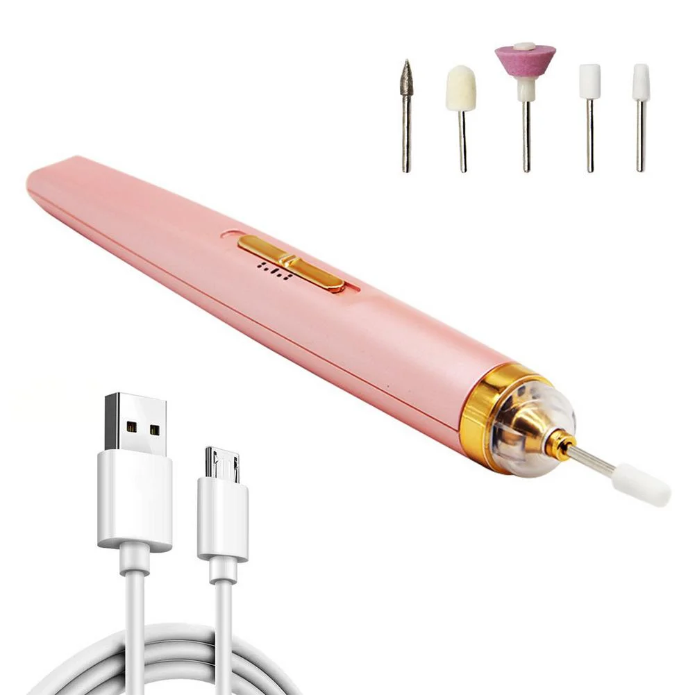 Portable 5 in 1 Electric Nail Drill Machine Kit Manicure Drill Nail Art Pen Nail Tools Grinding Burnishing Polisher Kit
