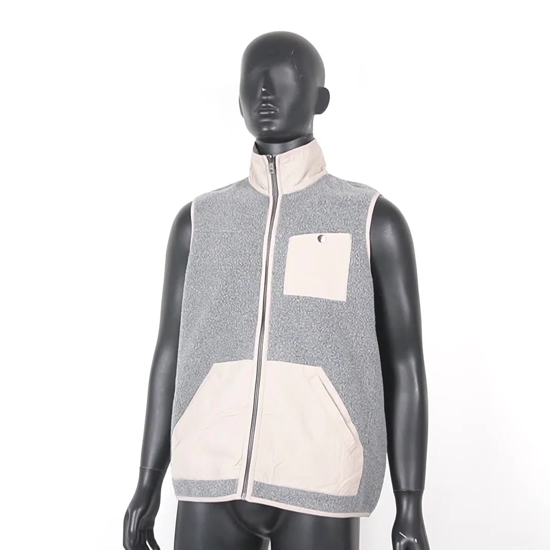 Оптовая продажа, Мужская Уличная верхняя одежда на молнии, флисовый жилет