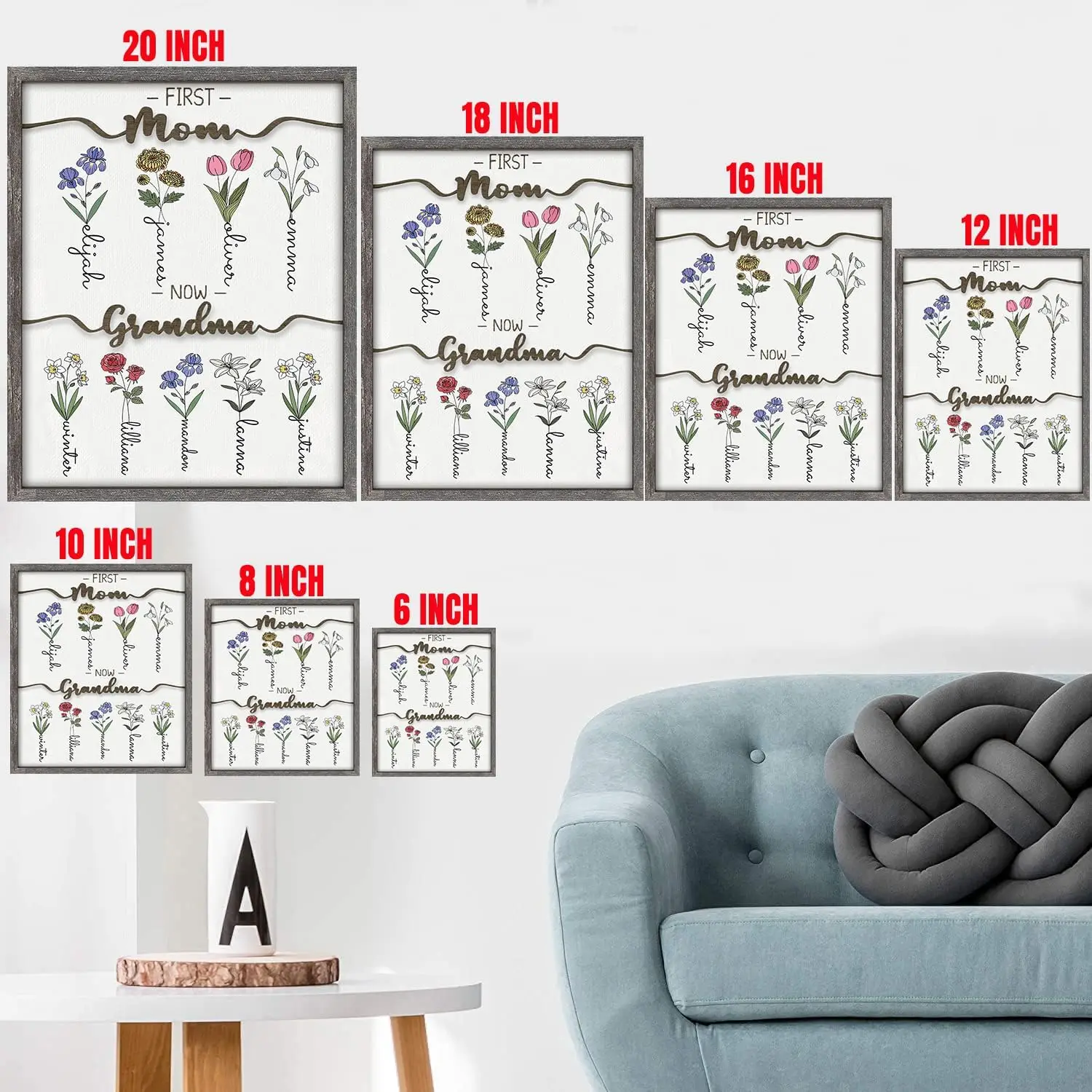 Wholesale Hello Spring Solid Wood Picture Frame, Farmhouse 3D Shadow Box Frame with Glass for Living Room Home Wall Decoration