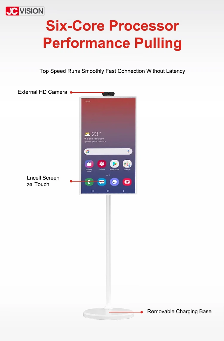 Touch Screen 24 27 32 INCH Flip Digital Signage Smart WiFi Floor Standing Smart TV LCD Advertising