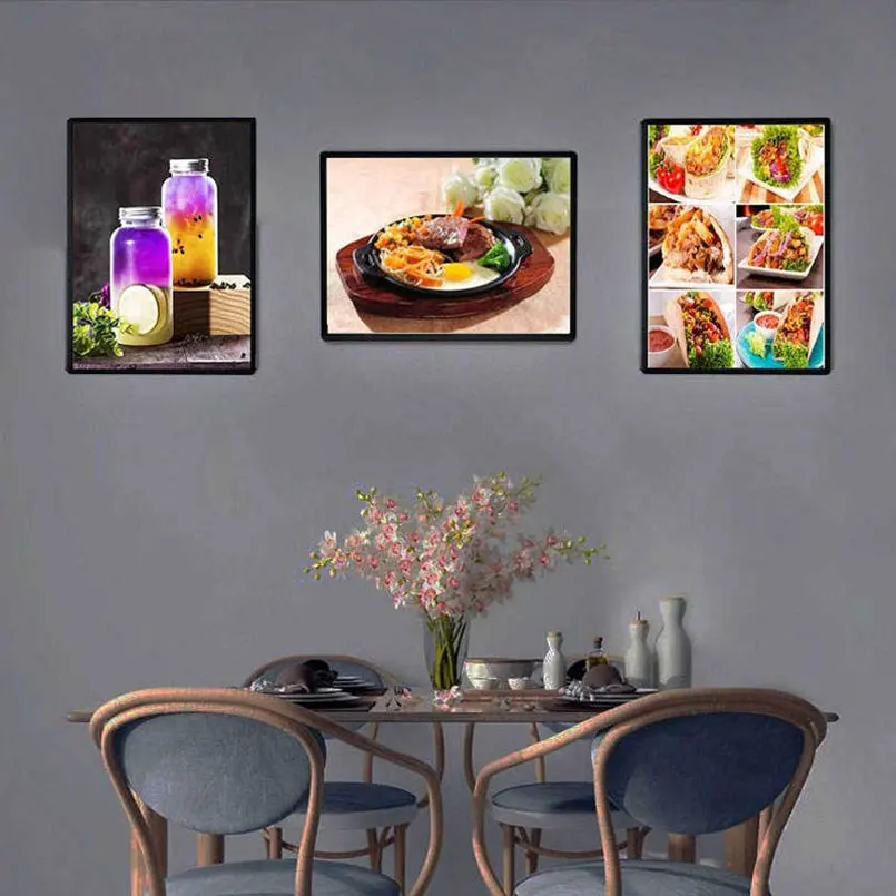 A1 A2 A3 A4 Slim Menu Advertising Light Box Movie Shop Display Snap Frame led Lightbox for Restaurant
