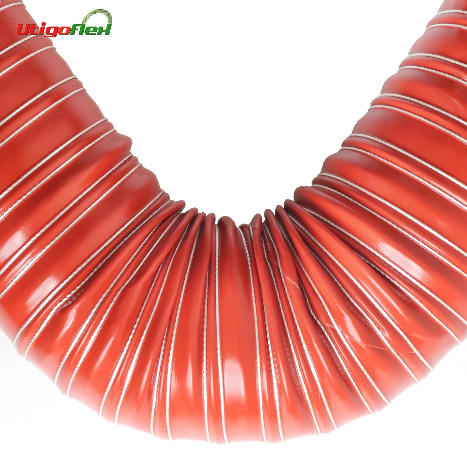 High temperature resistant flexible silicone coated glass fiber duct hose