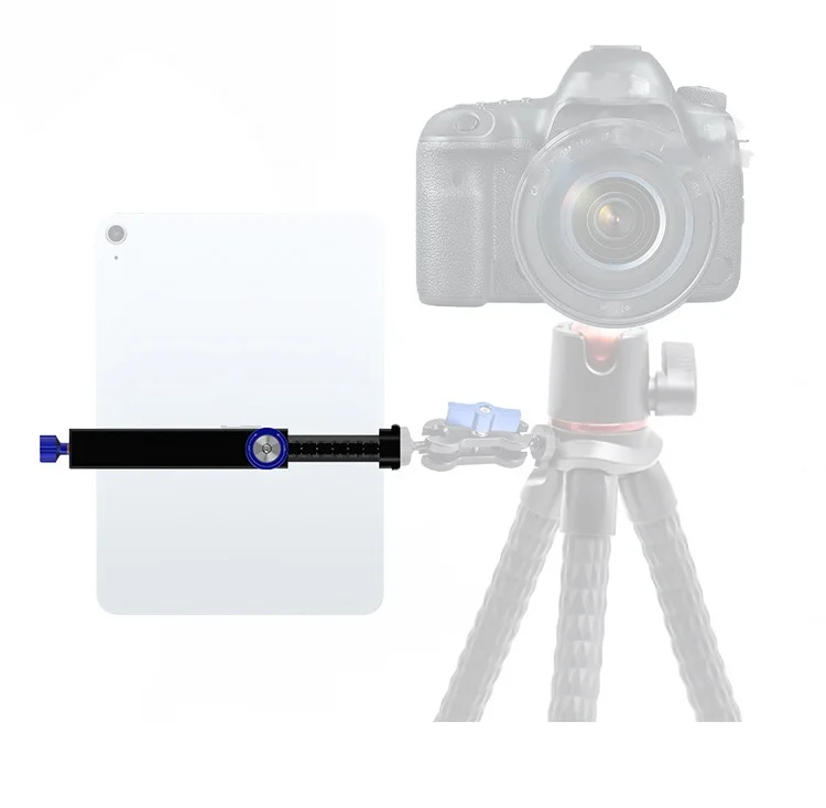 Quick Lock Stable Fixed Aluminum Pad Clip Bracket with Cold Shoe Interface for Ipad Tablet Live Broadcast