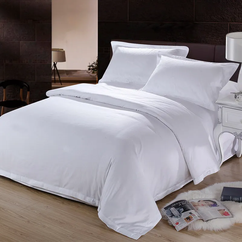 Custom Manufacturer Hotel White Bedding, Comfortable White Satin 100% Cotton Hotel Bed Linen Quilt