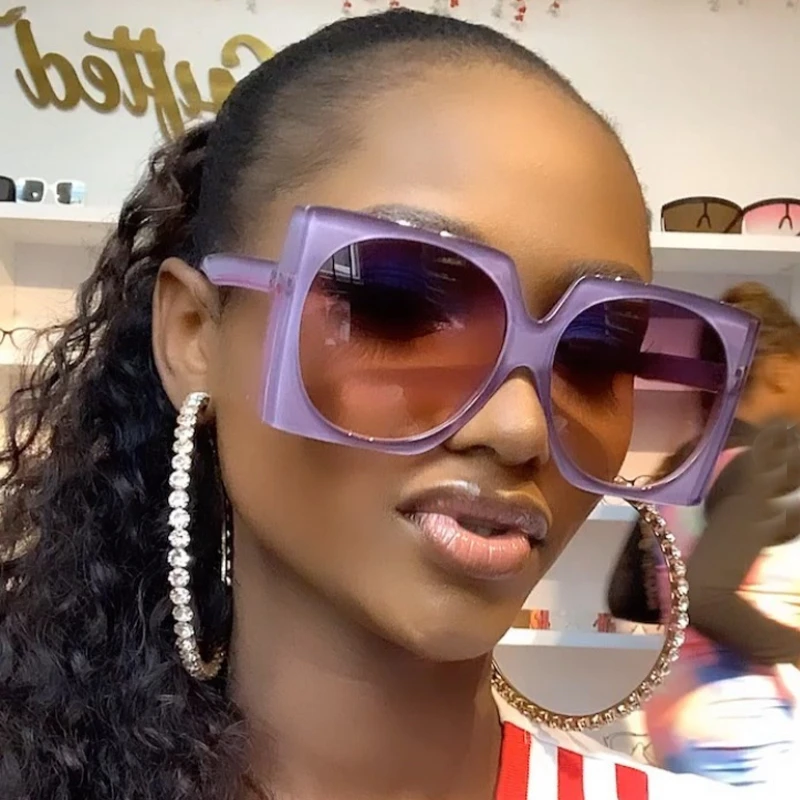 Lbashades новые роскошные брендовые винтажные градиентные круглые линзы большие квадратные солнцезащитные очки для
