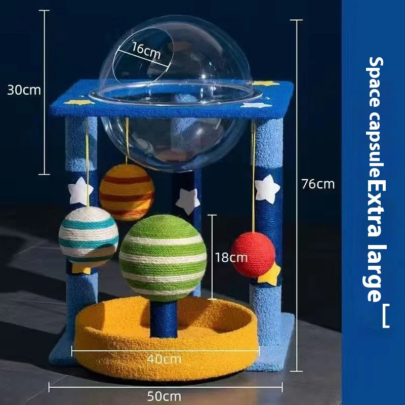 Cat Tree Interactive Toys With Natural Sisal Scratch Board Cats Castle House Luxury Pet House Cattery starry Cat Tower