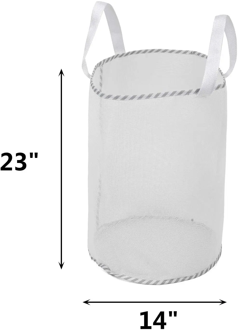 Mesh Laundry Hamper Hanging Collapsible Dirty Clothes Bag Laundry Basket with Durable Handles