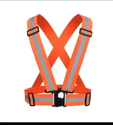 High Elastic Adjustable size safety cloth hi vis traffic jacket running reflective belt vests