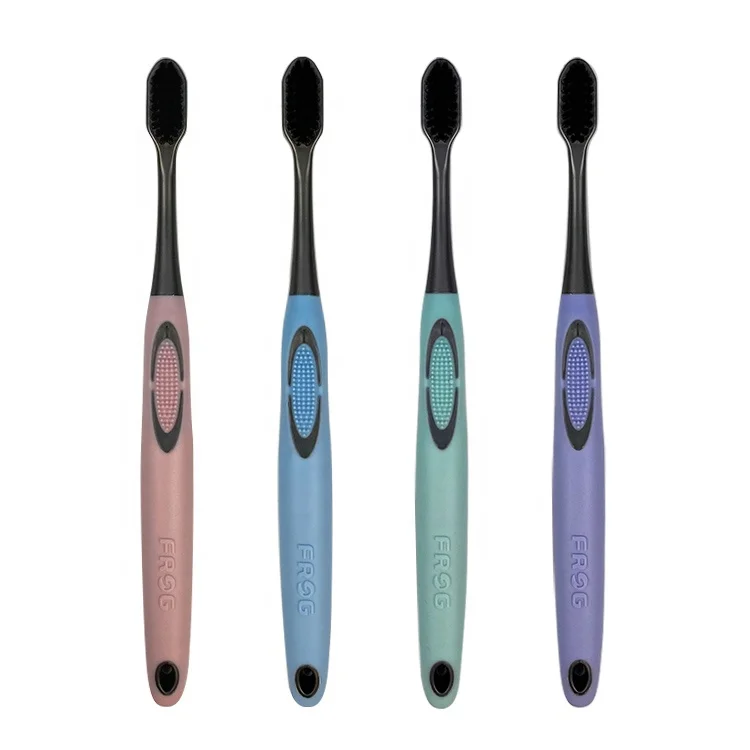 FROG Best selling PP long handle plastic adult toothbrush soft distributor manufacturing tooth brush