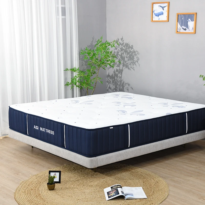 Aidi 2024 High Quality Luxury Top Bed Bedroom Hotel Sleep King Queen Size Latex Gel Memory Foam Pocket Spring Mattress In A Box