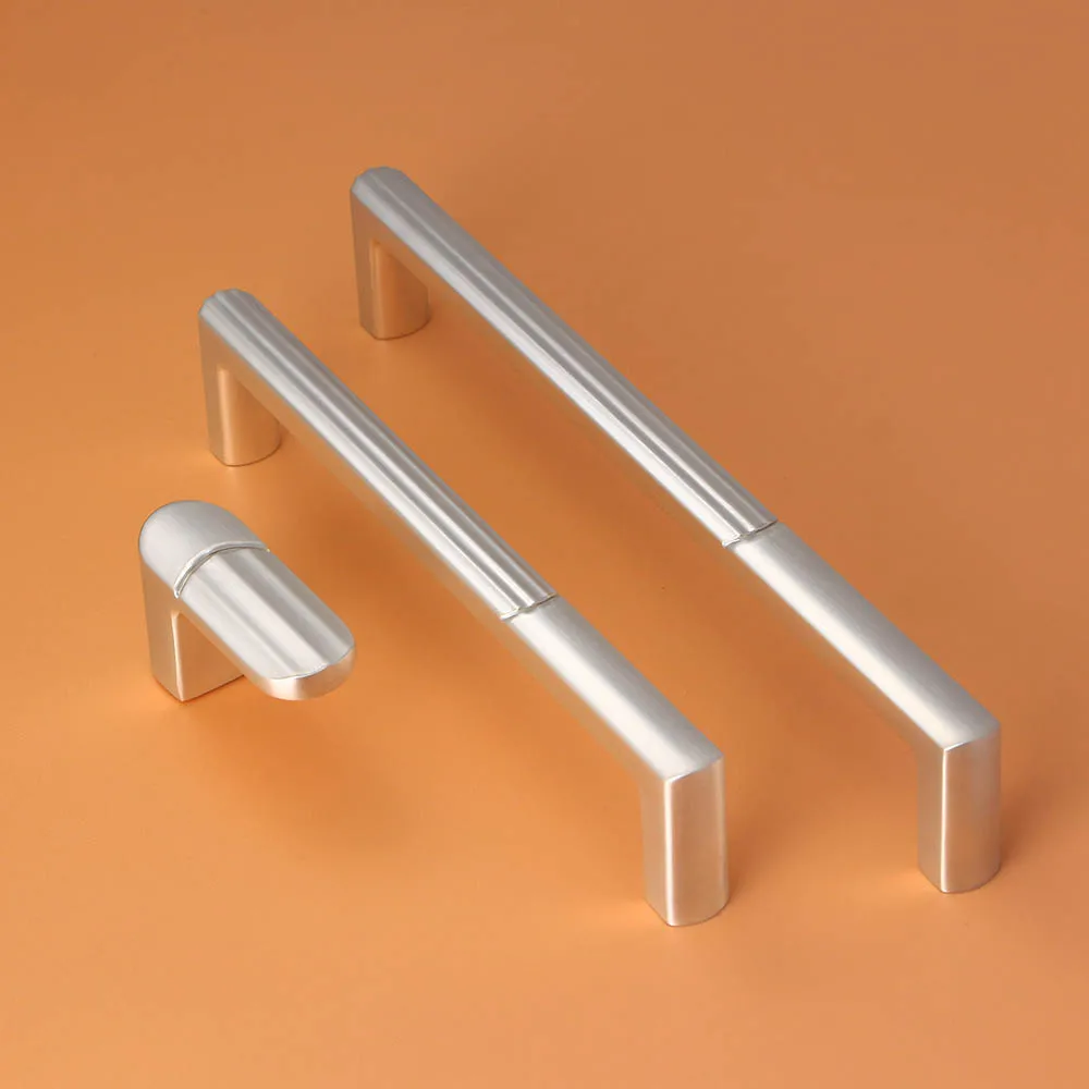 Factory direct selling solid metal furniture hardware accessories American black silver drawer cabinet door wardrobe handle