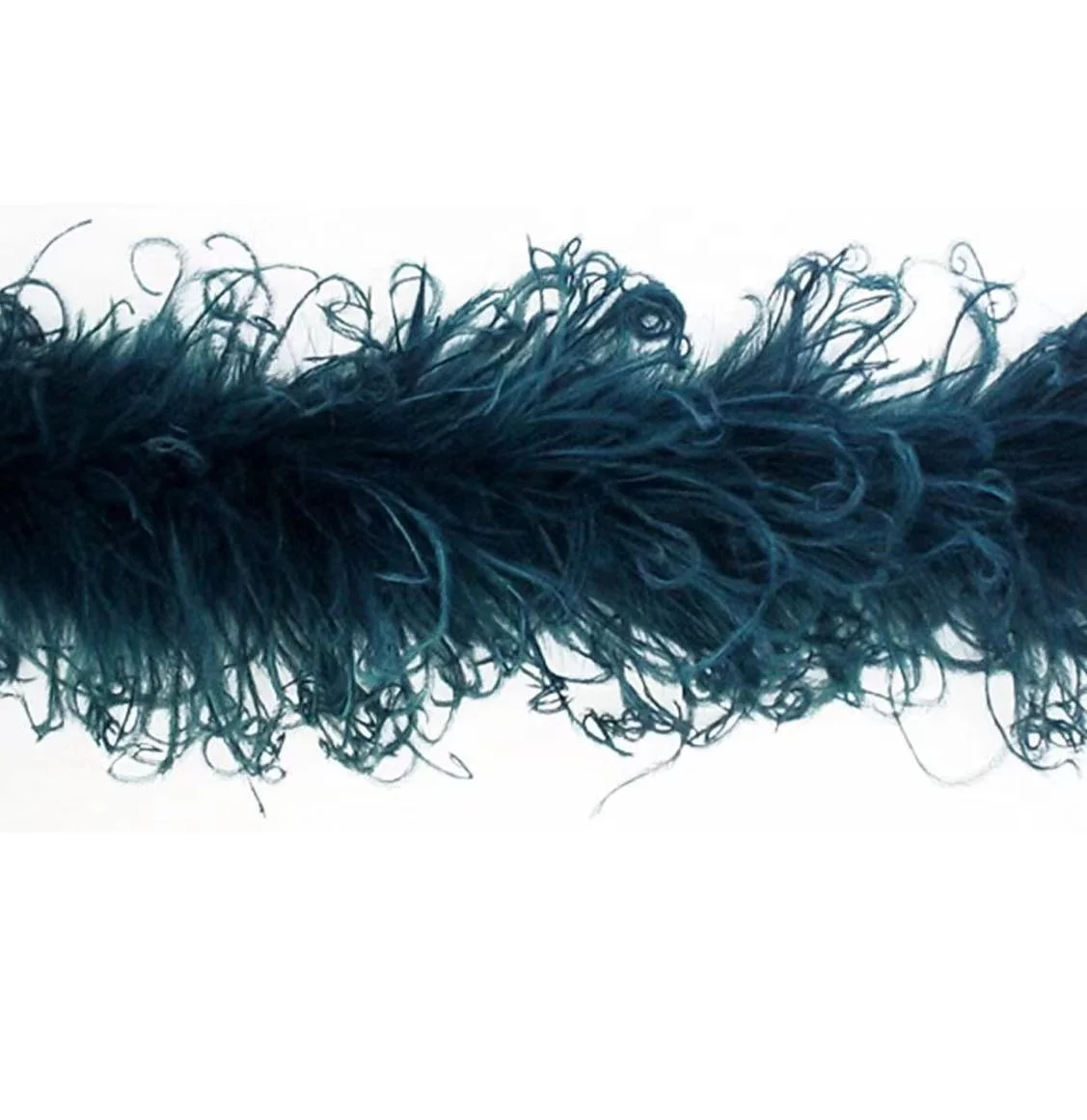 Wholesale Dyed Various Colors Fancy Teal Curly  Ostrich Feather Boa