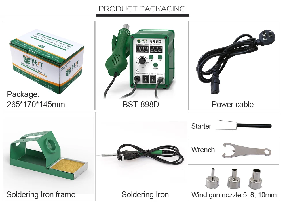  Customized 898D cheap price SMD temperature adjustable smd station soldering quick of mobile repairing