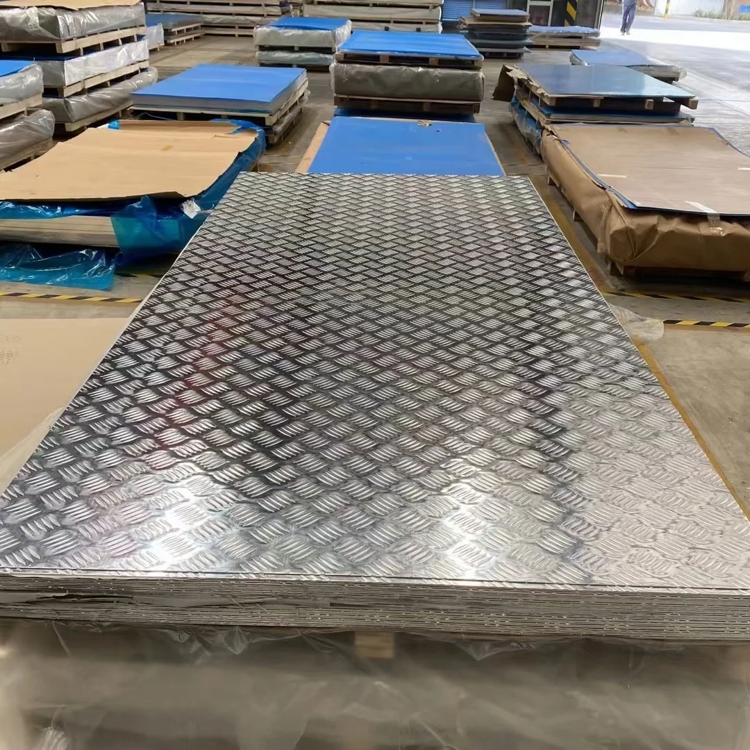 Aluminum Diamond Plate Patterned Aluminium Checkered Sheet Embossed Pattern Tread Aluminum Sheet