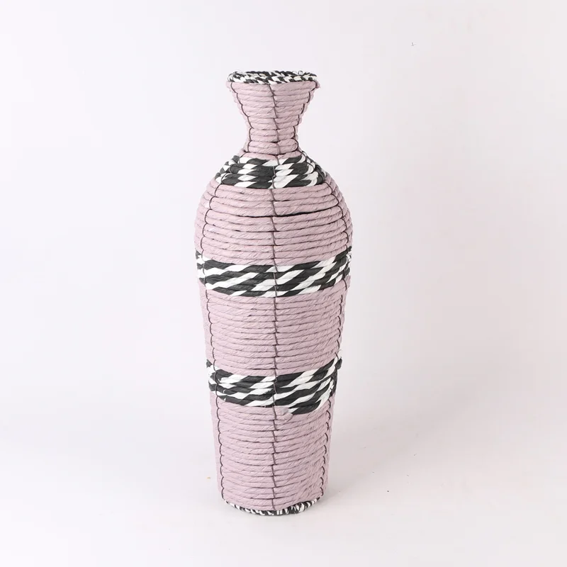 Commission Paper  Woven Vase Art Vase home Tabletop Decoration natural Plants Flower Pot for home decor